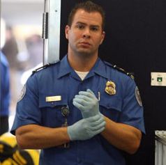 Irritated TSA guy